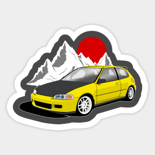 Yellow Civic eg Sticker